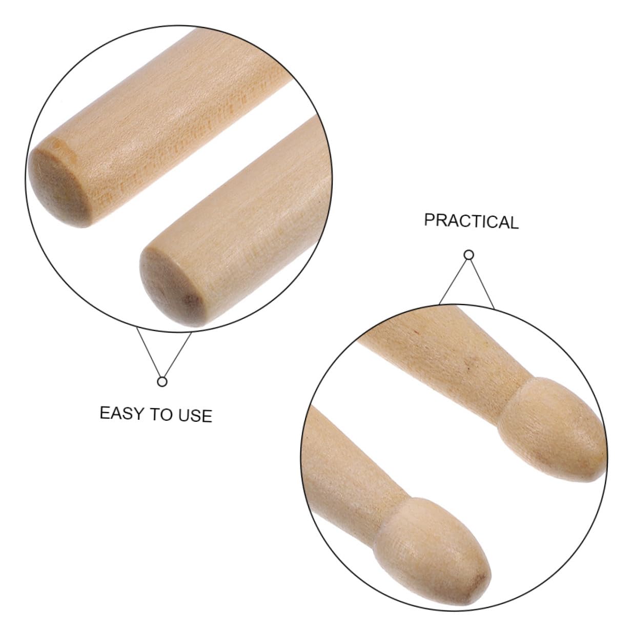 ibasenice 12pares Baquetas De Jazz De Madera Con Puntas Redondas Accesorios De Percusión Para Batería Para Bateristas Principiantes y Profesionales Para Practicar y Tocar