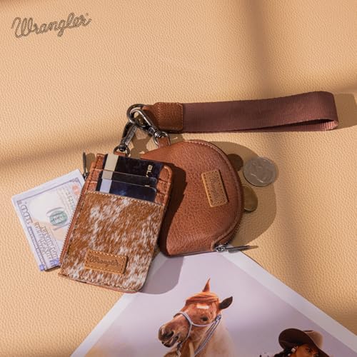 Image of Wrangler Keychain Wristlet Wallets for Women Western Dual Pouch Wristlet Credit Card Holder Wallet