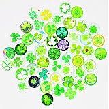60 x Glascabochons 12mm Kleeblatt Mix Rund Glas Cabochons Glücksbringer, für Armband Anhänger Halskette Manschettenknöpfe Ringe Schmuckherstellung Handwerk Schmuck