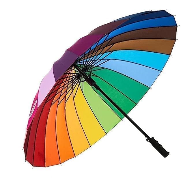 parvluxe Rainbow Travel Umbrella for Men & Women – big Size Windproof Waterproof Chhata with UV Protection | Stylish Long Handle Umbrella for Rain & Sun | Lightweight, Compact & Outdoor Friendly-picture-25