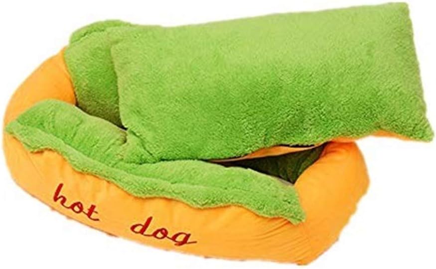 Aqueous Dog Bed Cat Bed Cat Cushion Hot Dog Design Removable and Washable Dog Sofa Dog Mat for Puppy Kitten Sleeping Sofa…