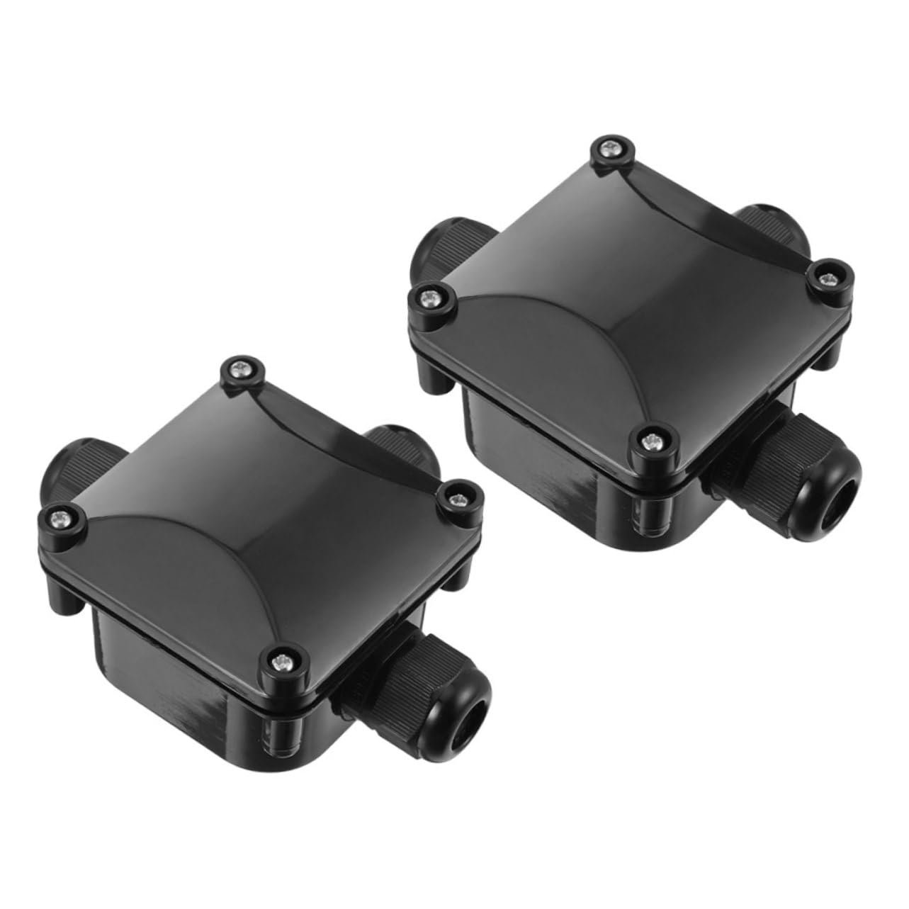 Alipis Caja De Conexiones Impermeable Multi Cajas Impermeables Para Exteriores Conectores Eléctricos De Alambre Impermeables Conector De Cable A Prueba De Agua Negro 2 Piezas X 4