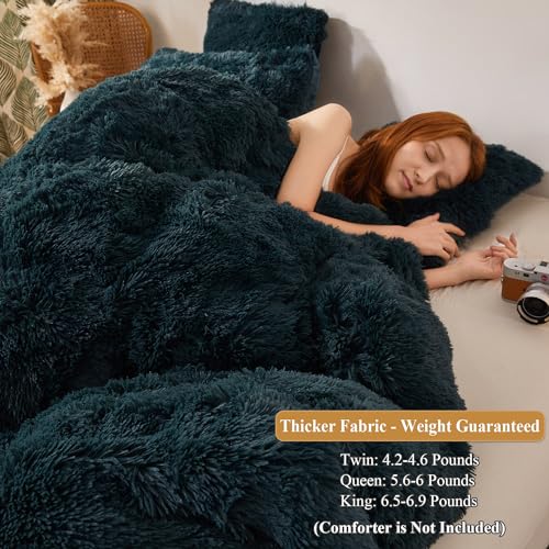 image for XeGe Plush Shaggy Duvet Cover, Luxury Ultra Soft Crystal Velvet Fuzzy 
