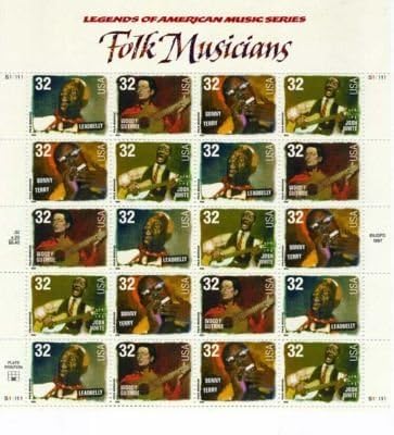 Folk Musicians - Sheet of Twenty 32 Cent Stamps - Scott 3212-5 by USPS