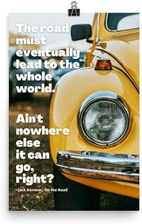 Jack Kerouac VB Beetle fine Art Print with Inspirational Quote Classic car Poster