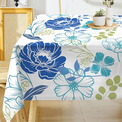 Hexagram Summer Tablecloth 60x84 Inch Floral Rectangle Table Cloth Farmhouse Season for Home Picnic Kitchen Dining Party Decorations by Hexagram - Used condition - US$11.09
