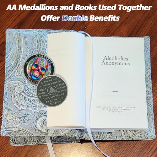 Rainbow Skull 24 Year Sobriety Coin - Grateful I'm Alive AA Coins - Recovery Addiction NA AA Chips and Medallions - 1-30 Years Living Clean Narcotics Alcoholics Anonymous Gifts for Men Women by IELCJJ - Image 5