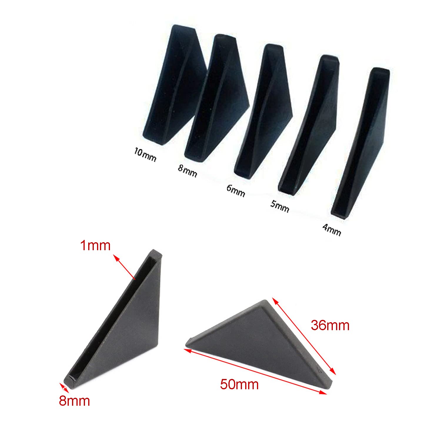 Image secondaire de Protecteurs d'Angle Noir HJYZY - 20 Pièces pour Verre et Miroir