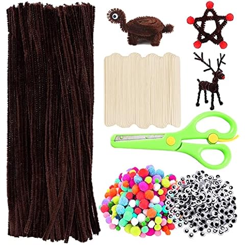 751 Piece Pipe Cleaners, Brown, Pipe Cleaners and Pompoms, Pipe Cleaners, Colourful Pipe Cleaners, Children's Craft Accessories, DIY Pipe Cleaners, Chenille Handles Cover