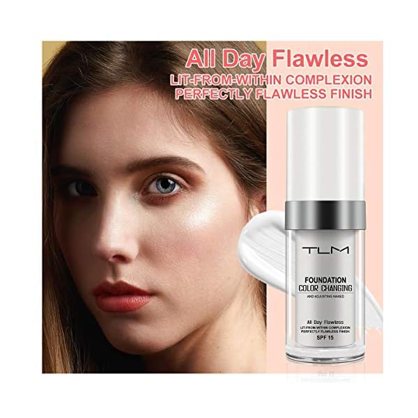 TLM-Foundation-Cream-Colour-Changing-Liquid-Foundation-Hides-Wrinkles-Lines-BB-Cream-Makeup-Base-Concealer-Cover-Moisturizing-Fluid-for-all-Skin-Tone-SPF15-2-Pack ReviGLam TLM Colour Changing Liquid Foundation Hides Wrinkles & Lines, BB Cream Makeup Base Concealer Cover Moisturizing Fluid for all Skin Tone SPF15, Pack of 2