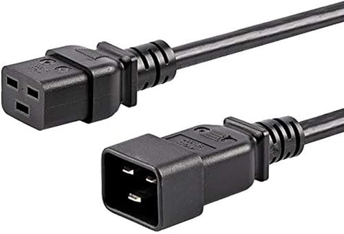 StarTech.com Cable de extensión resistente de 10 pies (9.8 ft), IEC 320 C19 a IEC 320 C20 cable de extensión negro, 15A 250V, 14AWG, cable de