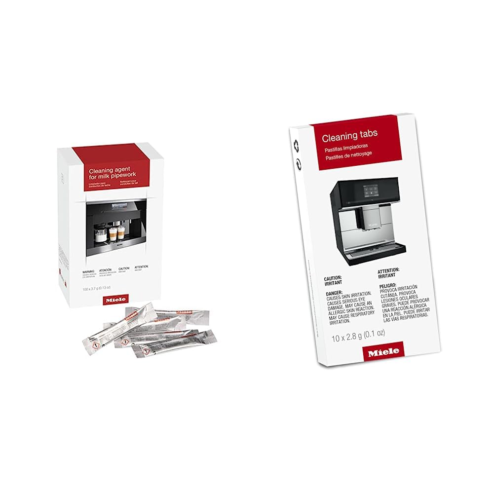 Miele Pipework Cleaner for Coffee Machines, 100 Sachets & Cleaning Tablets for Coffee Machines, 10 Tablets