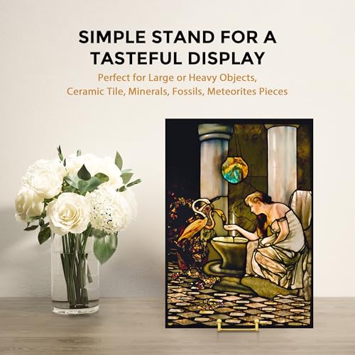 Image of TR-LIFE 14 Inch Gold Metal Plate Stand (2 Pack) - Heavy Duty Display Easel for Large Plates, Frames, Platters and Art