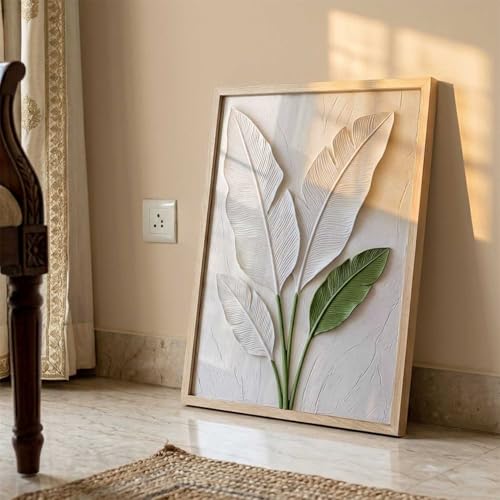 Image of kotart Aesthetic Botanical Art Home Decoration Painting | Leaf Paintings With Frame For Living Room Bed Room Hotel Wall Decor Digital Reprint (13x17 inch)