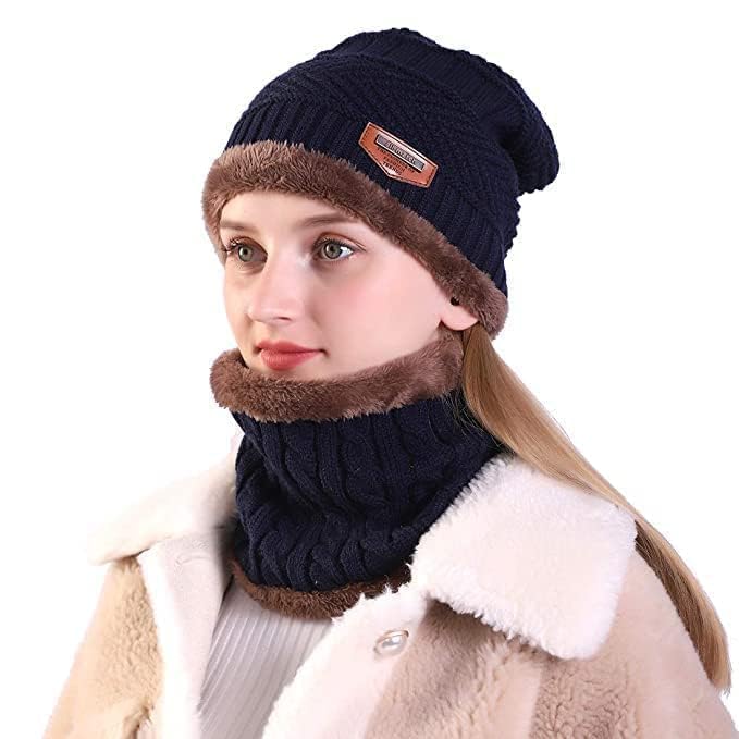 Image of TEKCOOL Woolen Winter Cap for Women & Men in Winter for Thermal Wear Stylish Soft Caps for Boys & Girls for Warm Wear Head hat Garam Topaa cap's Breathable Lightweight Windproof with hand gloves