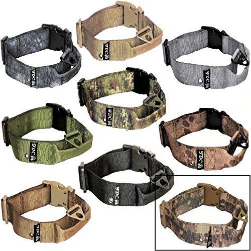 FDC Dog Tactical Collars with Handle Heavy Duty Training Military Army Width 1.5in Plastic Buckle TAG Hole Medium Large M, L, XL, XXL (M: Neck 12 - 14 , Digital Camo)