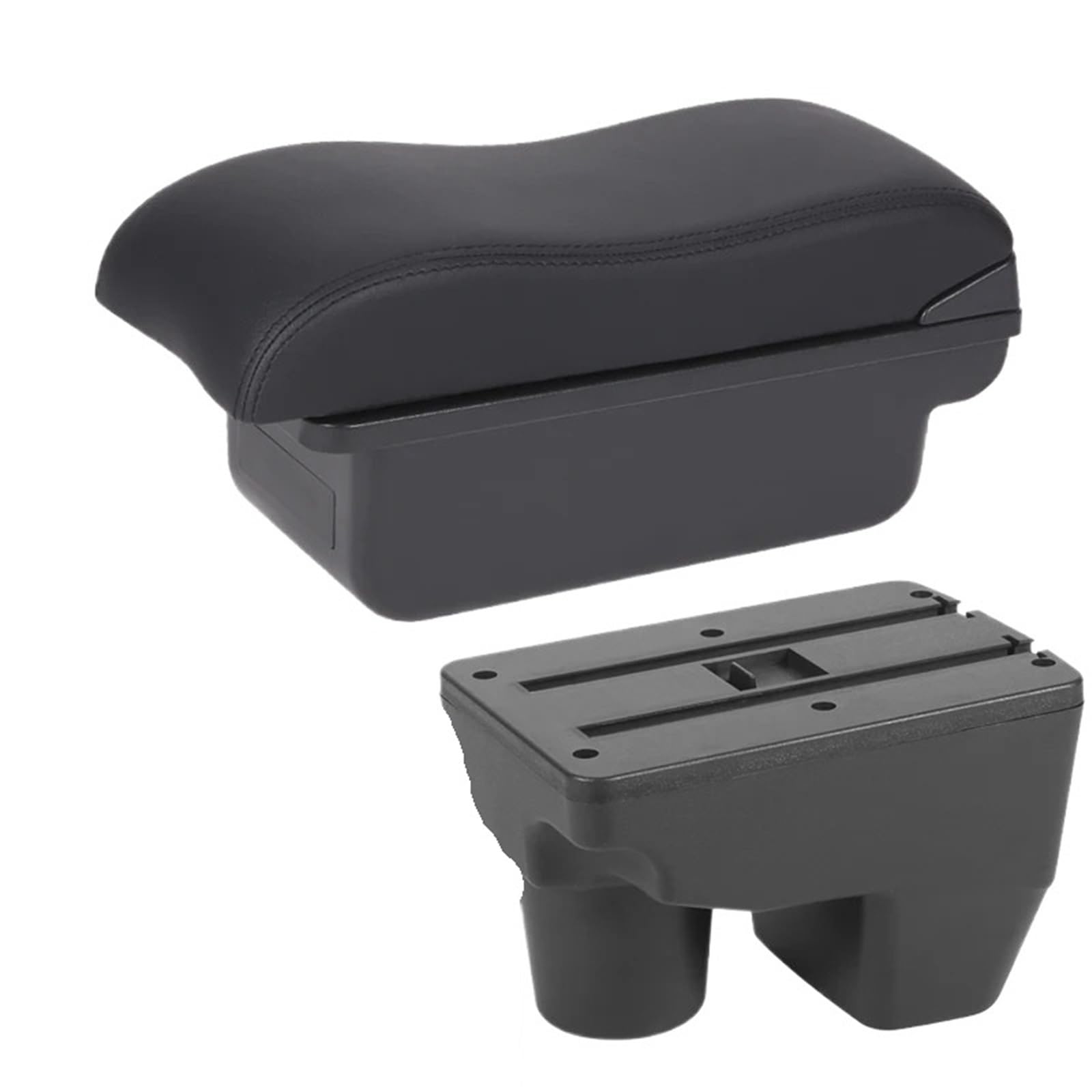 AWGNTQQ Car Armrests For Toyota For Yaris Elegant GR 2021 2022 2023 2024 2025 Car Armrest Storage Box Retrofit Accessories(C2 black line No USB)