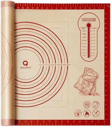 Silicone Baking Pastry Dough Mat - 28x20Inch Extra Large Cookie Bread Rolling Mats Sheet, Nonstick Kitchen Counter Kneading Board, Thick Reusable Pie Cookies Pizza Fondant Making Matt with Measurement