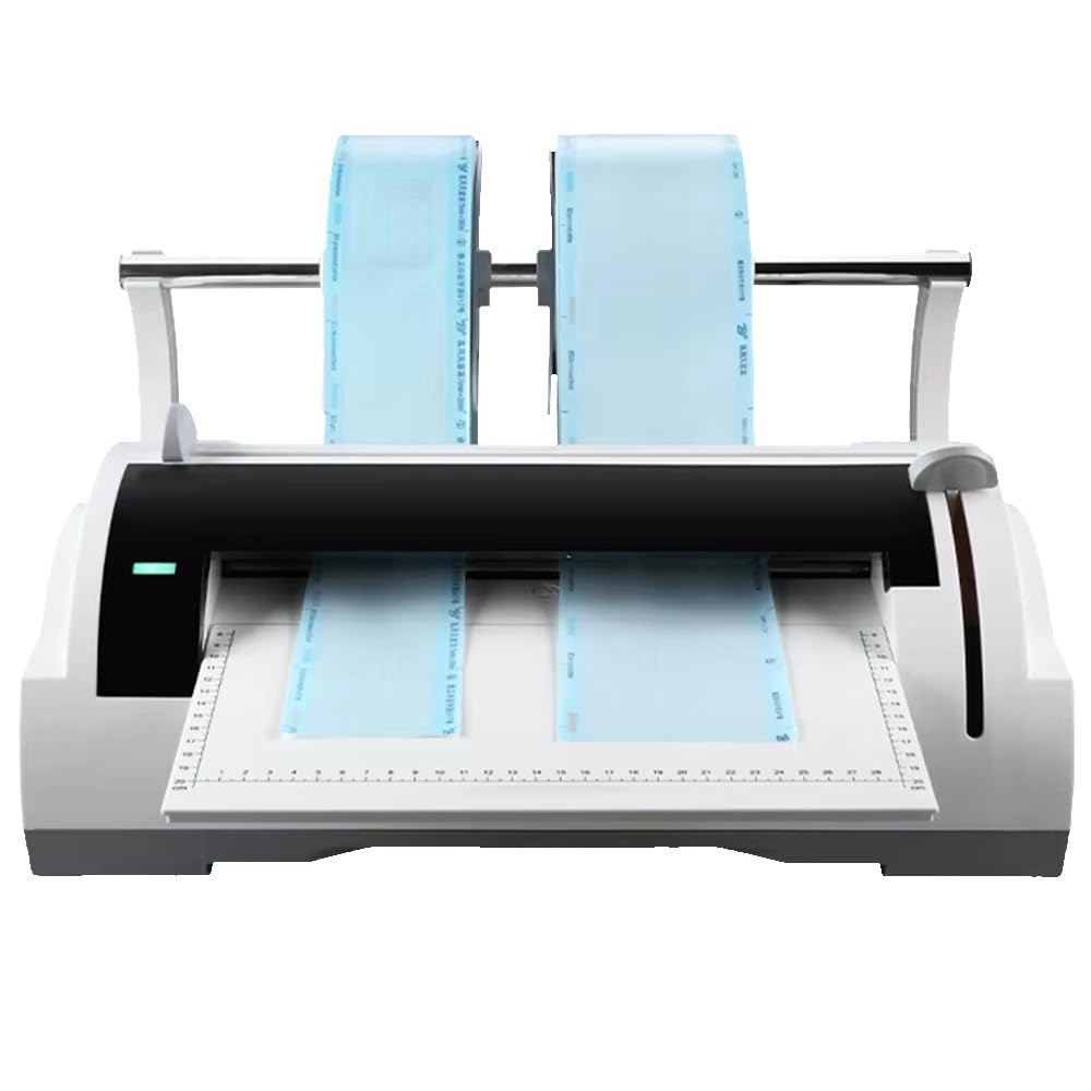Qiang Sigillatrice per Buste dentali 100 W,Sigillatrice Termica Automatica Larghezza Max 300mm,Larghezza di rientro 12 mm,per Ospedali,Cliniche e Laboratori Medici