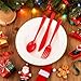 WDF 160 Piece Red Plastic Silverware - Heavy Duty Christmas Silverware of 80 Forks, 40 Spoons, 40 Knives - Red Plastic Utensils Perfect for Christmas Party & Daily Using