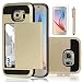 Galaxy S6 Case, EC™ Samsung Galaxy S6 Wallet Case, Hybrid High Impact Resistant Protective Shockproof Hard Shell with Card Holder Slot Cover for Samsung S6 (Champagne Gold)
