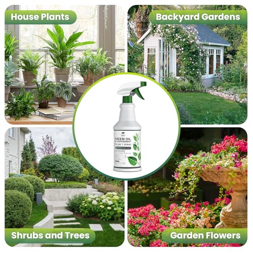 Image of Neem Oil Spray for Plants with Peppermint Oil, Easy Ready to Use Natural Plant Wash and Foliage Care for Indoor and Outdoor Plants, Gardens, Houseplants & Vegetables, 16 oz