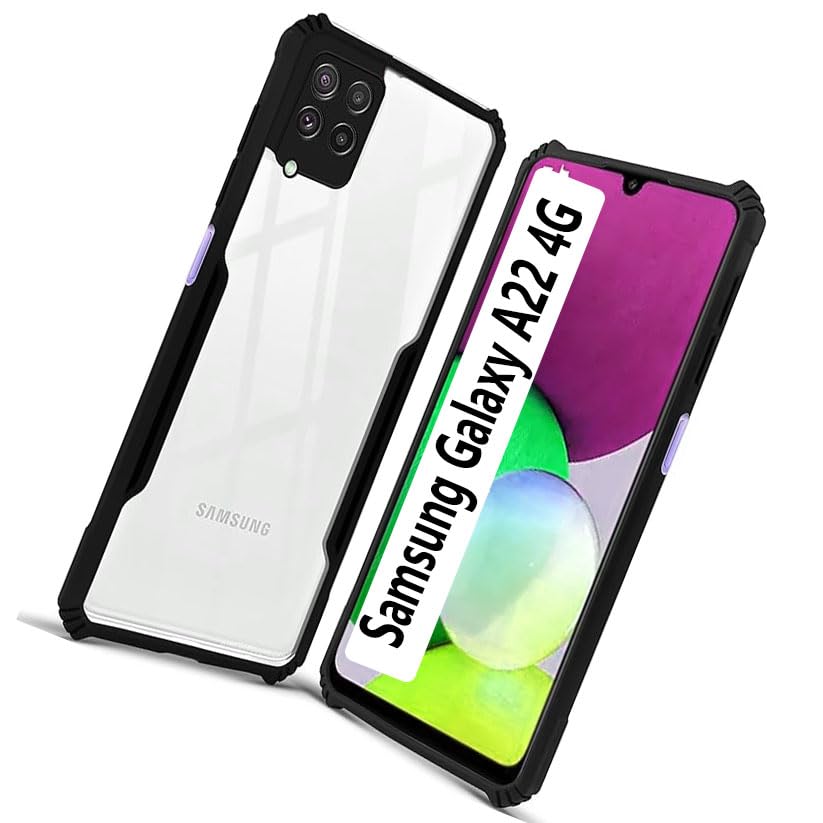 COBERTA Back Cover for SAMSUNG GALAXY A22 4G Back Cover Case - Black Transparent (B0CP2JFYWM) Amazon Price History, Amazon Price Tracker