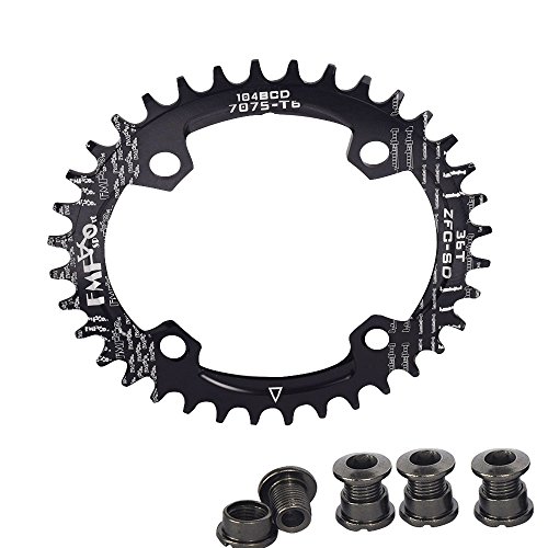 UPANBIKE Bike Bicycle Narrow Wide Oval Single Chainring BCD 104mm 32T Black