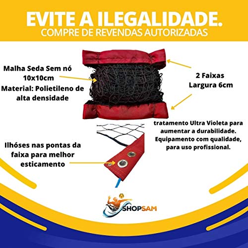 Rede Para Futevôlei Profissional Competição Vermelho