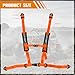 BESTZHEYU 2PCS Orange 4 Point Racing Harness with 2 Inch Comfortable Heavy Duty Shoulder Padding with Quick Auto Buckle for UTV ATV Sports Car, Racing Car