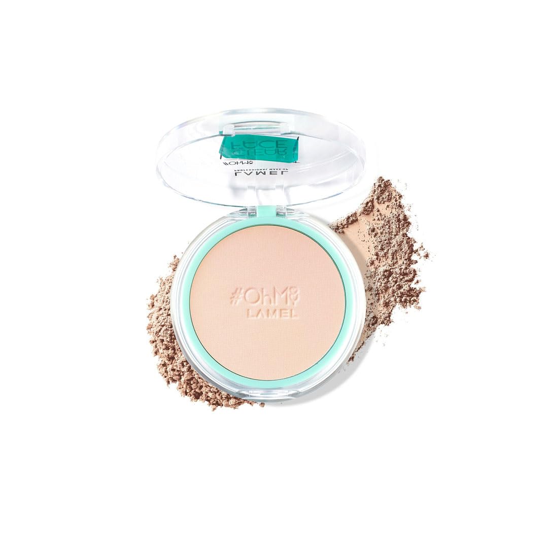 Lamel OhMy Clear Face Powder - Antibacterial Powder - Light Natural Coverage & Sebum Control - Cruelty-free - Rosy Beige N.403