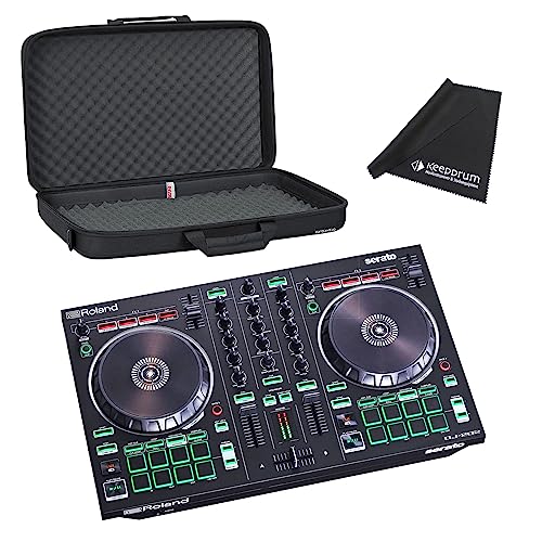 Roland DJ-202 - Controlador de DJ USB de 2 canales y 4 cubiertas + funda Gator + paño de microfibra...