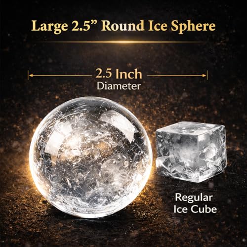 Molde para bolas de hielo transparente de 2.5 pulgadas miniatura 4