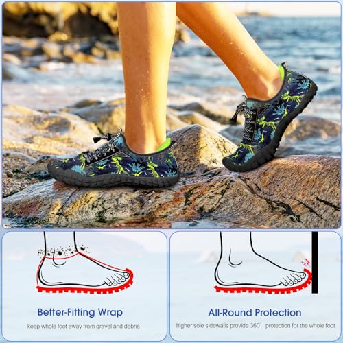 Image of Built-in Heel Grips Water Shoes for Kids Girls Boys Hiking Wide Barefoot Swim Beach Pool Big Kid