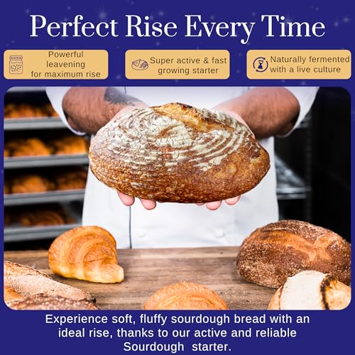 Image of Gluten Free Sourdough Starter - 100+ Year Old Dehydrated Heirloom Style Sourdough Starter Kit for Sourdough Bread, Pizza, Buns, Pancakes, Muffins | Easy to Use | Beginner Friendly