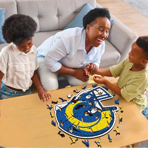 Iconic Puzzles, Los Angeles Rams Helmet, Wooden Puzzle officially licensed NFL, 100% sustainable - Image 2