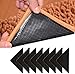 KINGRUNNING SenMay Rug Grippers for Hardwood Floors, Carpet Gripper for Area Rugs Double Sided Anti Curling Non-Slip Washable and Reusable Pads for Tile Floors, Carpets, Floor Mats, Wall, Black 8 pcs