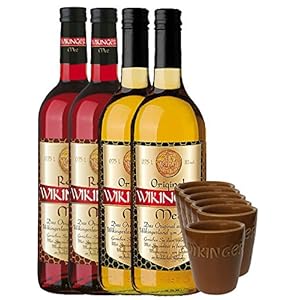 Vierfacher Wikinger 4 x Met (2 x rot & 2 x normal) & 6 Met Ton Becher