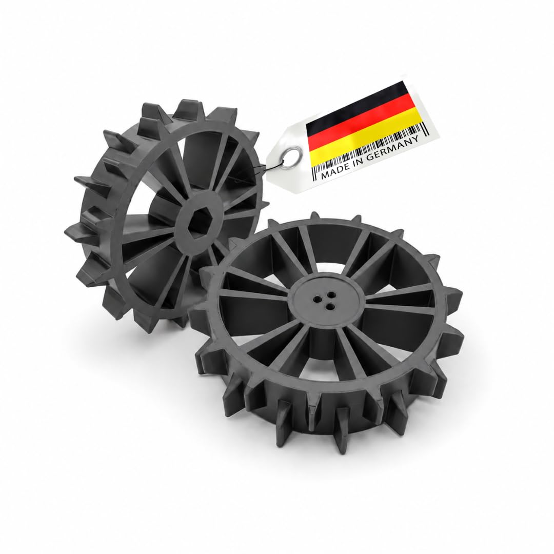 2er Set Ersatz Antriebsräder Rad kompatibel mit Bosch Indego 300 350 400 500 700 Mähroboter Spikes Gelände Offroad Räder Ersatzrad