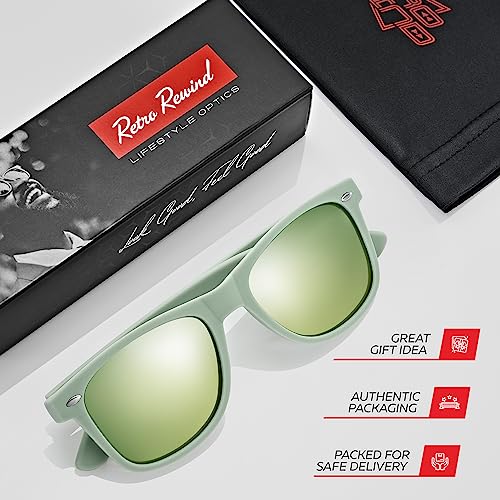 Image of Retro Rewind Polarized Sunglasses for Women Men - UV400 Classic Square Vintage Shades Trendy Unisex Sun Glasses