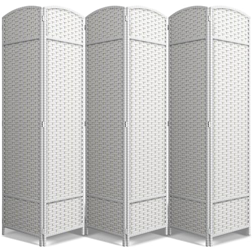 Sorbus 6 Panel Room Divider 6 ft. Tall - Privacy Screen, Extra Wide Double Hinged Panels, Mesh Hand-Woven Design, Partition Room Dividers and Folding Privacy Screens, Wall Divider for Room Separation