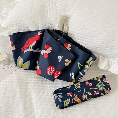 Image of House of Quirk 3-Fold Travel Umbrella - Auto Open /Close Ultra Light and Small Mini Umbrella with Carrying Pouch