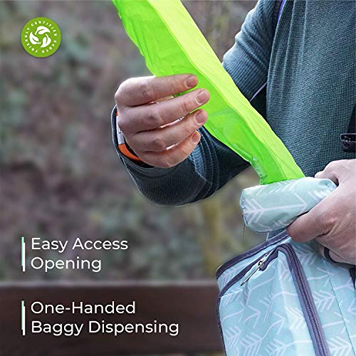 Image of Diaper Bag Dispenser with 80 Disposable Unscented Waste Bags (4 Refill Rolls) for Baby and Toddler Poop or Dirty Clothes (Arrow)
