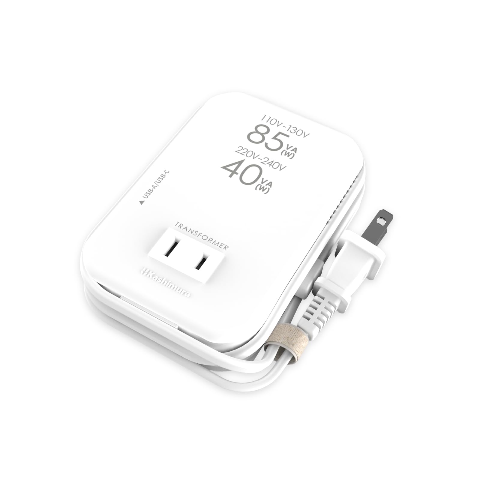 Amazon.co.jp: カシムラ 海外用薄型2口変圧器 USB A+C PD20W 110-130V