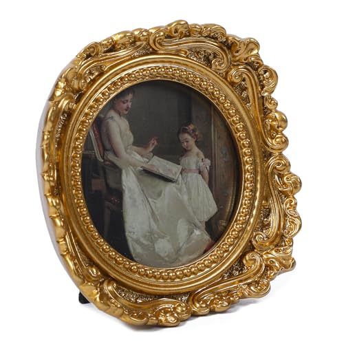 Vinlife Vintage Gold Picture Frames 3X3 Antique Frames Small Pictures Frames Round Picture Frames Victorian Picture Frame thumb #6