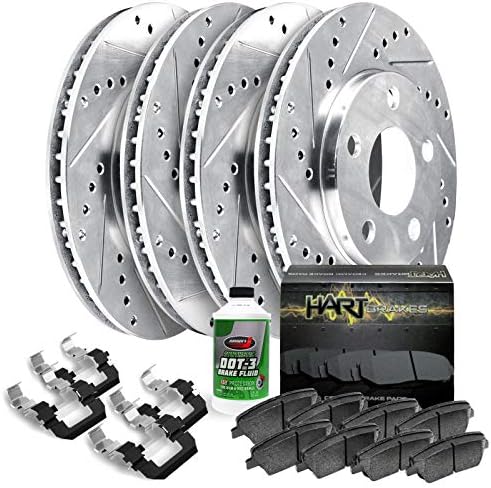 Hart Brakes Front Rear Brakes and Rotors Kit |Front Rear Brake Pads| Brake Rotors and Pads| Ceramic Brake Pads and Rotors - PHCC.42131.02