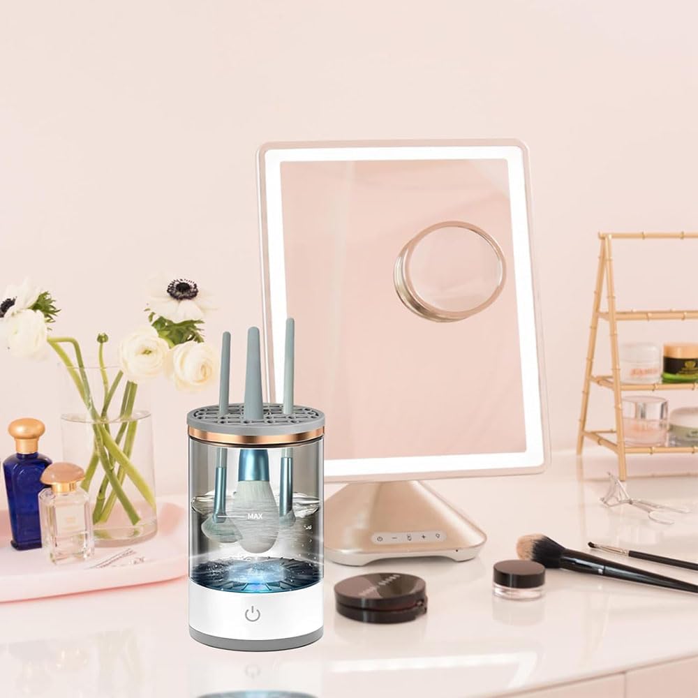 Electric Makeup Brush Cleaner, Cosmetic Brush Cleaner Portable Automatic Cleaning Tool Fit For All Size Makeup Brush - Image 2