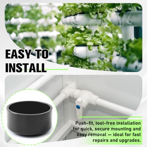 Image of 10 Packs 4 Inch PVC Pipe End Cap, Fits 4.5 inch Od Schedule 40 Furniture Grade, Heavy Duty Slip-on Caps for DIY Furniture, Garden Shelf, Grey