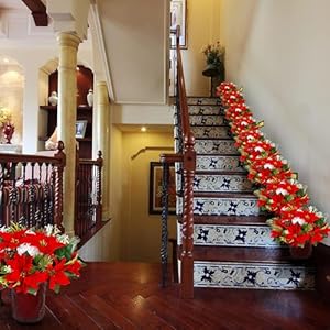 Sggvecsy Artificial Christmas Flowers Centerpiece 2Pcs Fake Floral Balls Arrangement Christmas Poinsettia Flower Decoration with Pine Needles PineCones for Xmas Home Table Centerpieces Christmas Decor Sggvecsy Artificial Christmas Flowers Centerpiece 2Pcs Fake Floral Balls Arrangement Christmas Poinsettia Flower Decoration with Pine Needles PineCones for Xmas Home Table Centerpieces Christmas Decor