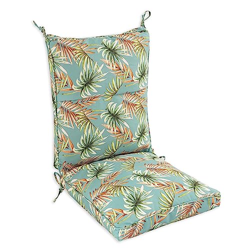 Makimoo Set of 4 Outdoor Dining Chair Cushions, Comfort Patio Seating Cushions, 44 x21x4.5 inch, Single Welt and Zipper, Verdant Leaf Canopy
